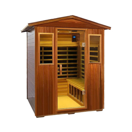 Thermora Premium 4-Person Luxury Low EMF Outdoor FAR Infrared Home Sauna With Bluetooth Audio, 2050W (SAK15372) SAKSBY WHOLESALE