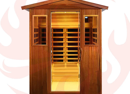 Thermora Premium 4-Person Luxury Low EMF Outdoor FAR Infrared Home Sauna With Bluetooth Audio, 2050W (SAK15372) SAKSBY WHOLESALE