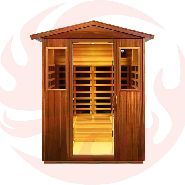 Thermora Premium 4-Person Luxury Low EMF Outdoor FAR Infrared Home Sauna With Bluetooth Audio, 2050W (SAK15372) SAKSBY WHOLESALE
