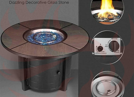 Alora Premium 42" Outdoor Propane Patio Gas Fire Pit Coffee Table W/ Cover, 50K BTU (SAK95331) - Phoenix Fire Art Store