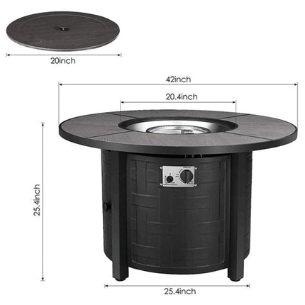 Alora Premium 42" Outdoor Propane Patio Gas Fire Pit Coffee Table W/ Cover, 50K BTU (SAK95331)