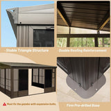[10x12FT] Alora Premium Against Wall Mounted Solarium Sunroom With Galvanized Steel Sloping Roof (SAK96375)