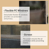 [10x12FT] Alora Premium Against Wall Mounted Solarium Sunroom With Galvanized Steel Sloping Roof (SAK96375)