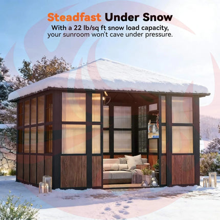 Alora Premium Hardtop Aluminum Sunroom Solarium With TV Mount And Sliding Doors (SAK60439) SAKSBY WHOLESALE