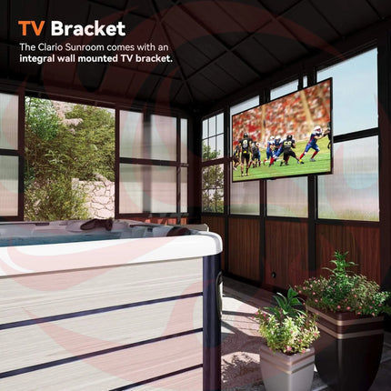 Alora Premium Hardtop Aluminum Sunroom Solarium With TV Mount And Sliding Doors (SAK60439) SAKSBY WHOLESALE