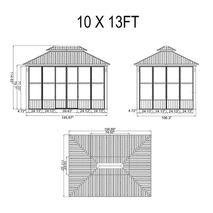 Alora Prestige Premium Hardtop Double Top Outdoor Patio Solarium Sunroom (SAK43078) SAKSBY WHOLESALE