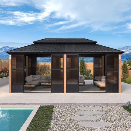 Alora Prestige Premium Hardtop Double Top Outdoor Patio Solarium Sunroom (SAK43078) SAKSBY WHOLESALE