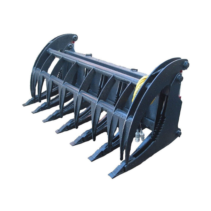 Premium Heavy-Duty Root Rake Grapple Skid Steer Attachment With Teeth, 74" (93528174)