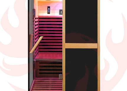 Thermora Premium Large 2-Person V-Shaped FAR Infrared Sauna Room With Double Glass Doors, 1980W (SAK96413) - Phoenix Fire Art Store