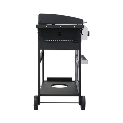 Premium Outdoor 4-Burner Propane BBQ Grill With Foldable Side Tables, Hanging Basket, And Cooking Grids (SAK53213)