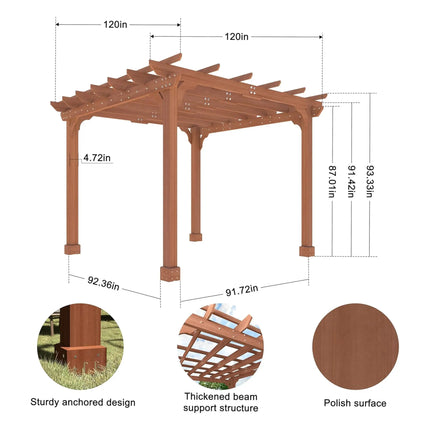 Alora Premium Outdoor Cedar Wood Pergola With Slatted Roof (SAK87024) SAKSBY WHOLESALE