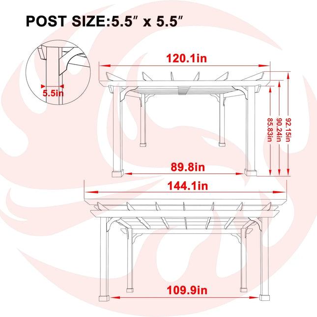 Alora Premium Outdoor Cedar Wood Pergola With Slatted Roof (SAK87024) SAKSBY WHOLESALE
