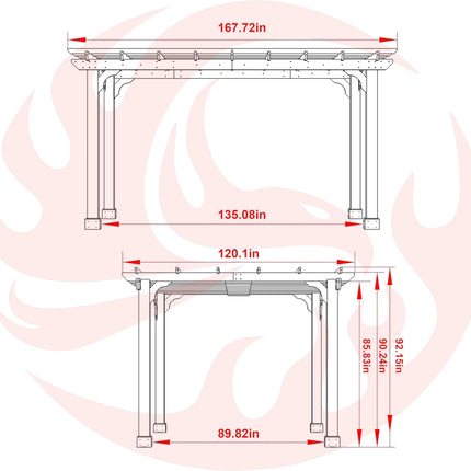 Alora Premium Outdoor Cedar Wood Pergola With Slatted Roof (SAK87024) SAKSBY WHOLESALE