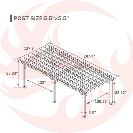 Alora Premium Outdoor Cedar Wood Pergola With Slatted Roof (SAK87024) SAKSBY WHOLESALE