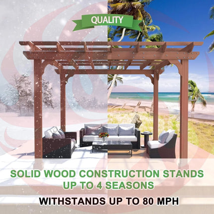 Alora Premium Outdoor Cedar Wood Pergola With Slatted Roof (SAK87024) SAKSBY WHOLESALE