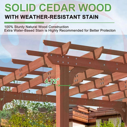Alora Premium Outdoor Cedar Wood Pergola With Slatted Roof (SAK87024) SAKSBY WHOLESALE