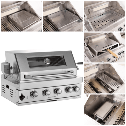 Premium Outdoor Kitchen With 32-Inch 60K BTU Built-In Stainless Steel LPG Gas Grill, Door And Drawer Combo And Stainless Steel Ice Box (SAK98661)