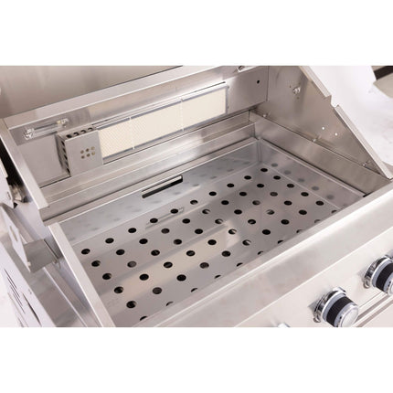 Premium Outdoor Kitchen With 32-Inch 60K BTU Built-In Stainless Steel LPG Gas Grill, Door And Drawer Combo And Stainless Steel Ice Box (SAK98661)