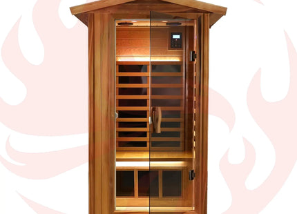 Thermora Premium 1-Person Outdoor Red Cedar Infrared Sauna With Low EMF, Chromotherapy And Bluetooth (SAK32783) - Phoenix Fire Art Store