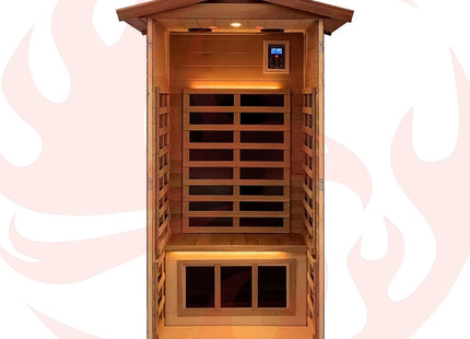 Thermora Premium 1-Person Outdoor Red Cedar Infrared Sauna With Low EMF, Chromotherapy And Bluetooth (SAK32783) - Phoenix Fire Art Store