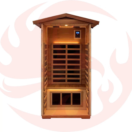 Thermora Premium 1-Person Outdoor Red Cedar Infrared Sauna With Low EMF, Chromotherapy And Bluetooth (SAK32783) - Phoenix Fire Art Store