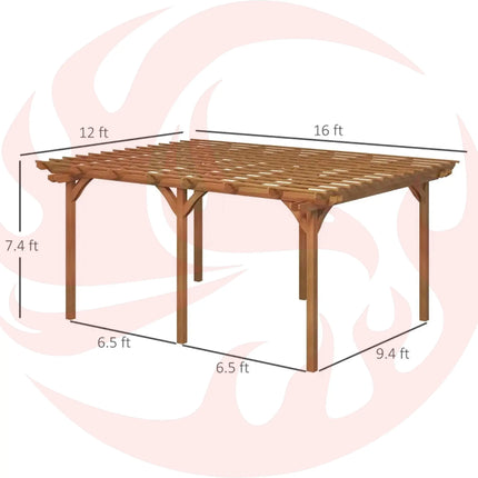 [09X12FT] Premium Outdoor Wooden Grape Trellis Pergola (SAK18579) SAKSBY WHOLESALE