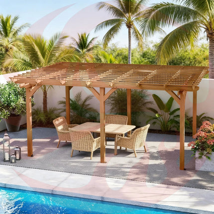 [09X12FT] Premium Outdoor Wooden Grape Trellis Pergola (SAK18579) SAKSBY WHOLESALE