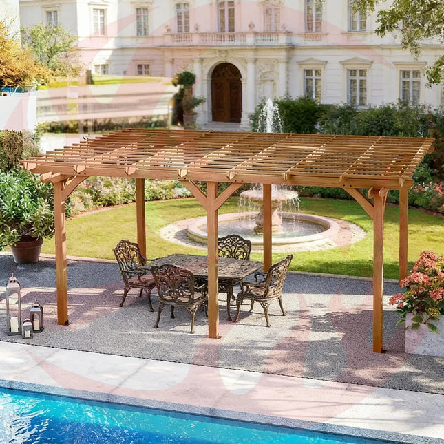 [09X12FT] Premium Outdoor Wooden Grape Trellis Pergola (SAK18579) SAKSBY WHOLESALE