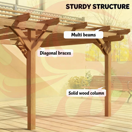 [09X12FT] Premium Outdoor Wooden Grape Trellis Pergola (SAK18579) SAKSBY WHOLESALE