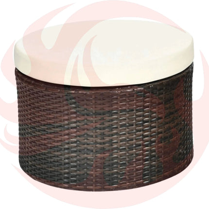Premium Round Outdoor Patio Rattan Daybed W/ Canopy & Table, 76" (SAK96418) - Phoenix Fire Art Store