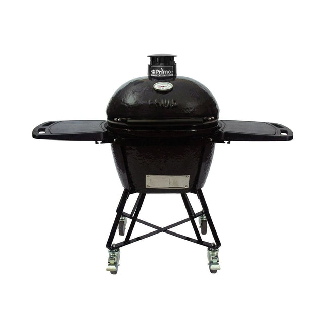 Primo Oval Large 300 All-In-One Ceramic Kamado Grill W/ Cradle, Side Shelves & Stainless Steel Grates [PGCLGC] (SAK21293) SAKSBY WHOLESALE