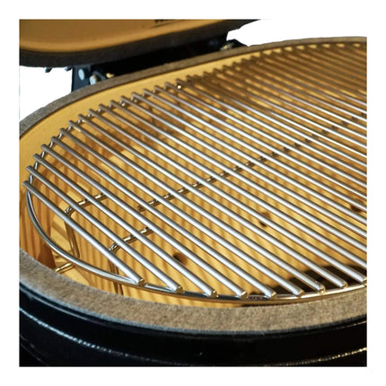 Primo Oval Large 300 All-In-One Ceramic Kamado Grill W/ Cradle, Side Shelves & Stainless Steel Grates [PGCLGC] (SAK21293) SAKSBY WHOLESALE