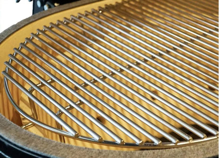 Primo Oval Large 300 All-In-One Ceramic Kamado Grill W/ Cradle, Side Shelves & Stainless Steel Grates [PGCLGC] (SAK21293) SAKSBY WHOLESALE