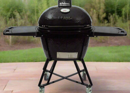 Primo Oval Large 300 All-In-One Ceramic Kamado Grill W/ Cradle, Side Shelves & Stainless Steel Grates [PGCLGC] (SAK21293) SAKSBY WHOLESALE