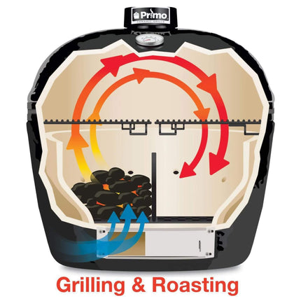 Primo Oval Large 300 Ceramic Kamado BBQ Grill W/ Stainless Steel Grates [PGCLGH] (SAK14871) SAKSBY WHOLESALE