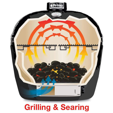 Primo Oval Large 300 Ceramic Kamado BBQ Grill W/ Stainless Steel Grates [PGCLGH] (SAK14871) SAKSBY WHOLESALE