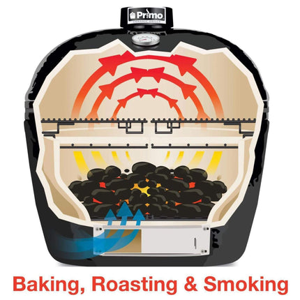 Primo Oval Large 300 Ceramic Kamado BBQ Grill W/ Stainless Steel Grates [PGCLGH] (SAK14871) SAKSBY WHOLESALE