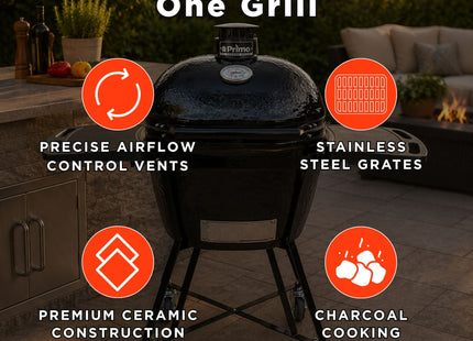 Primo Oval XL 400 All-In-One Kamado Charcoal Grill [PGCXLC] (SAK19358) SAKSBY WHOLESALE