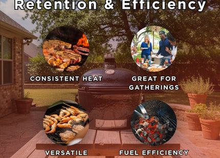 Primo Oval XL 400 Ceramic Kamado BBQ Grill W/ Stainless Steel Grates [PGCXLH] (SAK23100) SAKSBY WHOLESALE