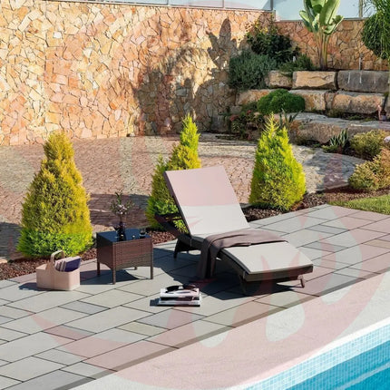 Pamapic Rattan Chaise Lounge Set - Phoenix Fire Art Store
