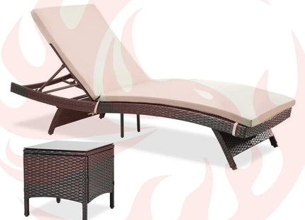 Pamapic Rattan Chaise Lounge Set - Phoenix Fire Art Store
