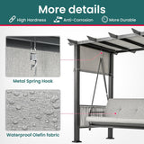 Pamapic 2 in 1 Patio Swing with 7 Pieces HDPE Dining Sets