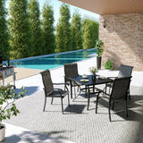 Pamapic 5-Piece Textilene Outdoor Dining Set - Rust-Proof Patio Table & Chairs