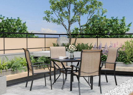 Pamapic 5-Piece Textilene Outdoor Dining Set - Rust-Proof Patio Table & Chairs Pamapic