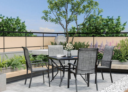 Pamapic 5-Piece Textilene Outdoor Dining Set - Rust-Proof Patio Table & Chairs Pamapic