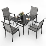 Pamapic 5-Piece Textilene Outdoor Dining Set - Rust-Proof Patio Table & Chairs
