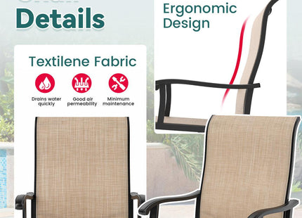 Pamapic 7-Piece Textilene Outdoor Dining Set - Swivel Chairs, Rust-Resistant Table & Ultimate Backyard Vibes Pamapic