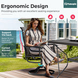 Pamapic 5-Piece Patio Dining Set with 4 Textilene Swivel Chairs