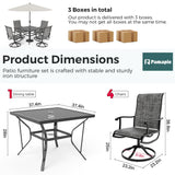 Pamapic 5-Piece Patio Dining Set with 4 Textilene Swivel Chairs