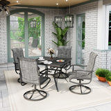 Pamapic 5-Piece Patio Dining Set with 4 Textilene Swivel Chairs